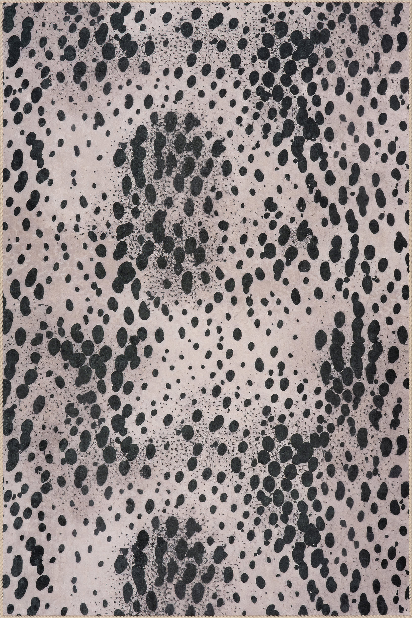 Aricela Modern Animal Print Washable Rug | Black