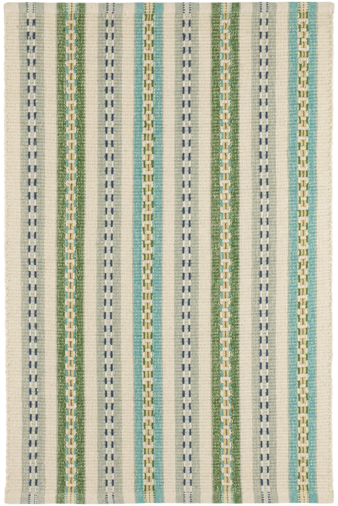 Long Slade Handwoven Cotton Rug | Teal Image secondaire du produit
