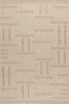 Anaya Perpendicular Lines Indoor/Outdoor Rug | Light Beige