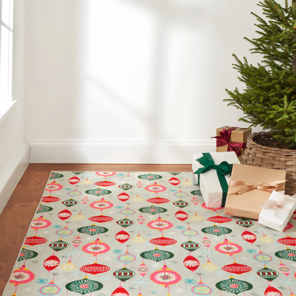 Ornaments Machine Washable Rug | Multi