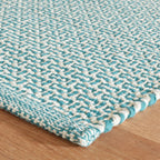 Miss Muffet Handwoven Cotton Rug | Teal