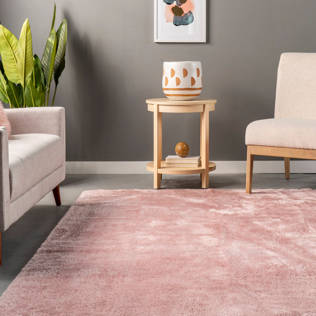 Washable Solid Shag Rug | Pink