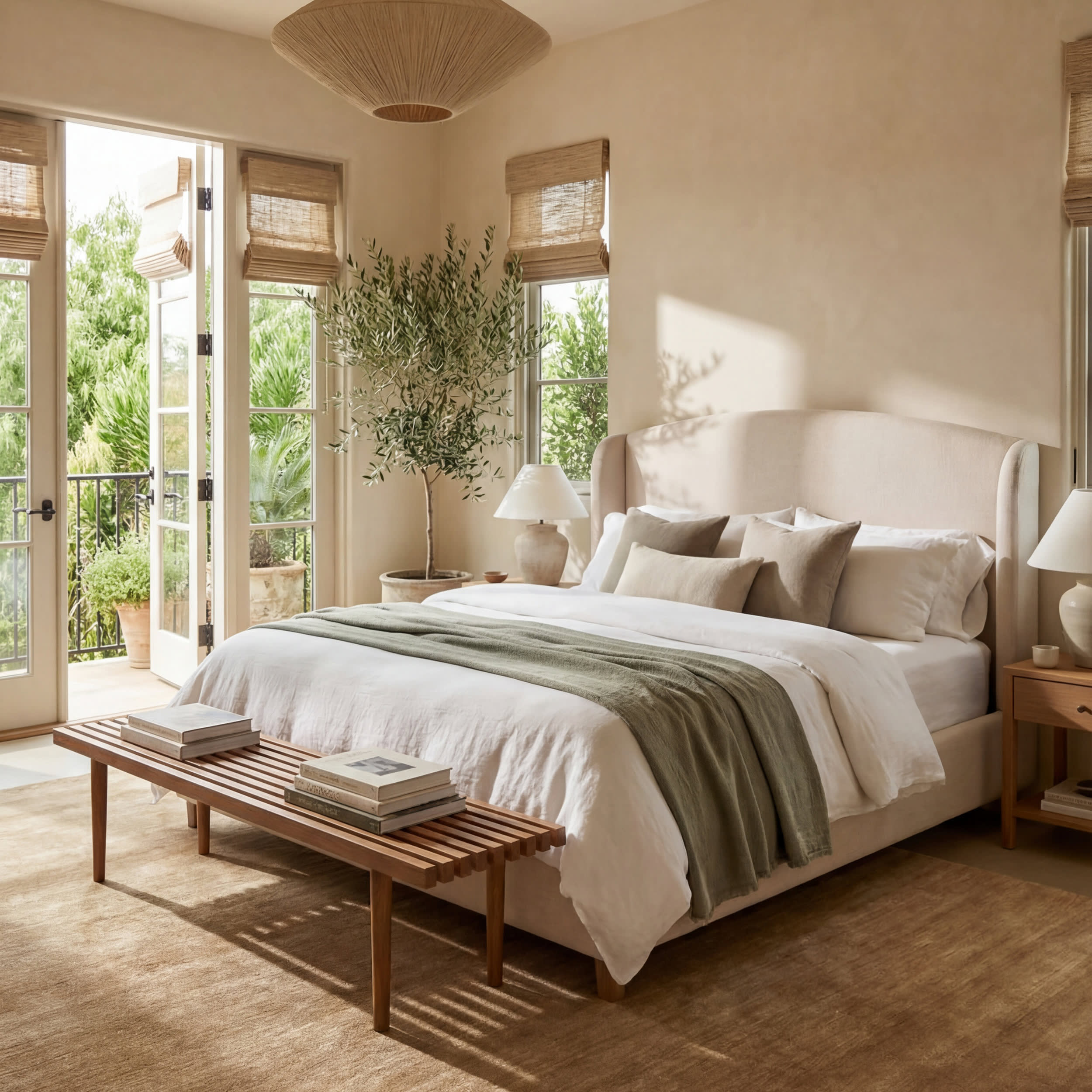 Arrel Speckled Wool-Blend Rug | Wheat