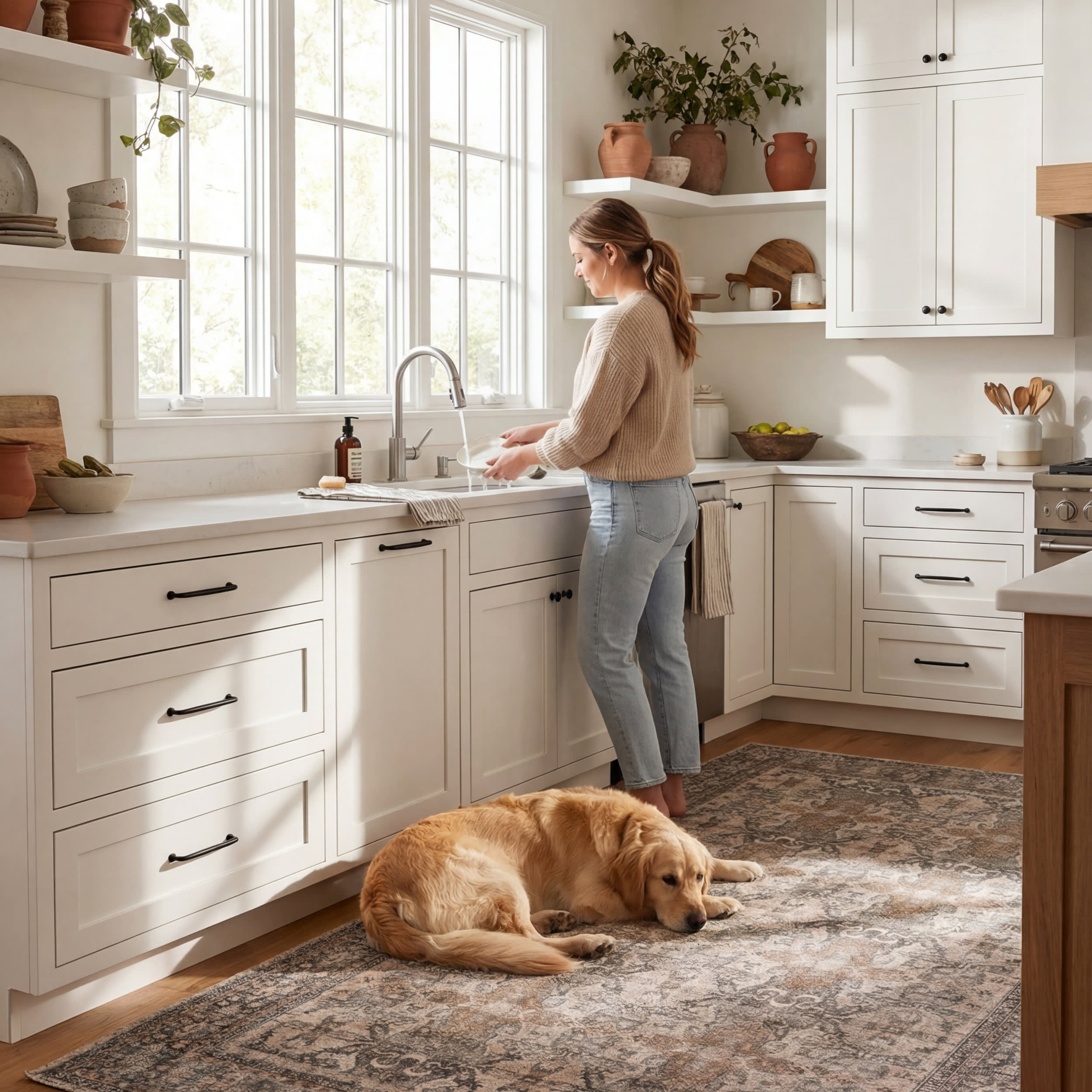 Avalon Antiqued Jute-Blend Rug | Dark Beige