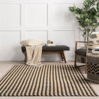 Lelia Striped Jute-Blend Rug | Ivory