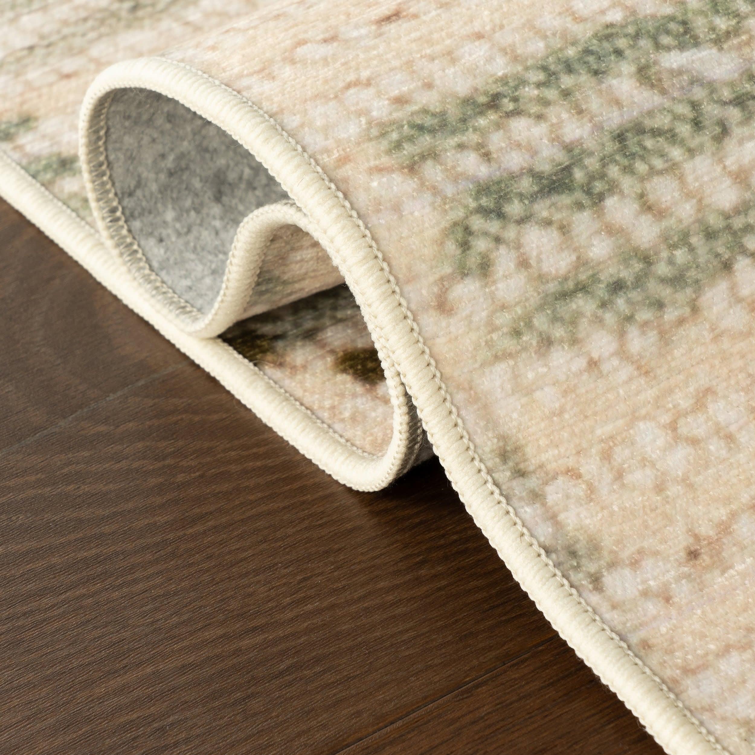 Orzalla Southwestern Diamond Washable Rug | Green Secondary image