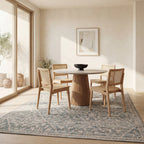 Nefre Traditional Diamond Rug | Blue