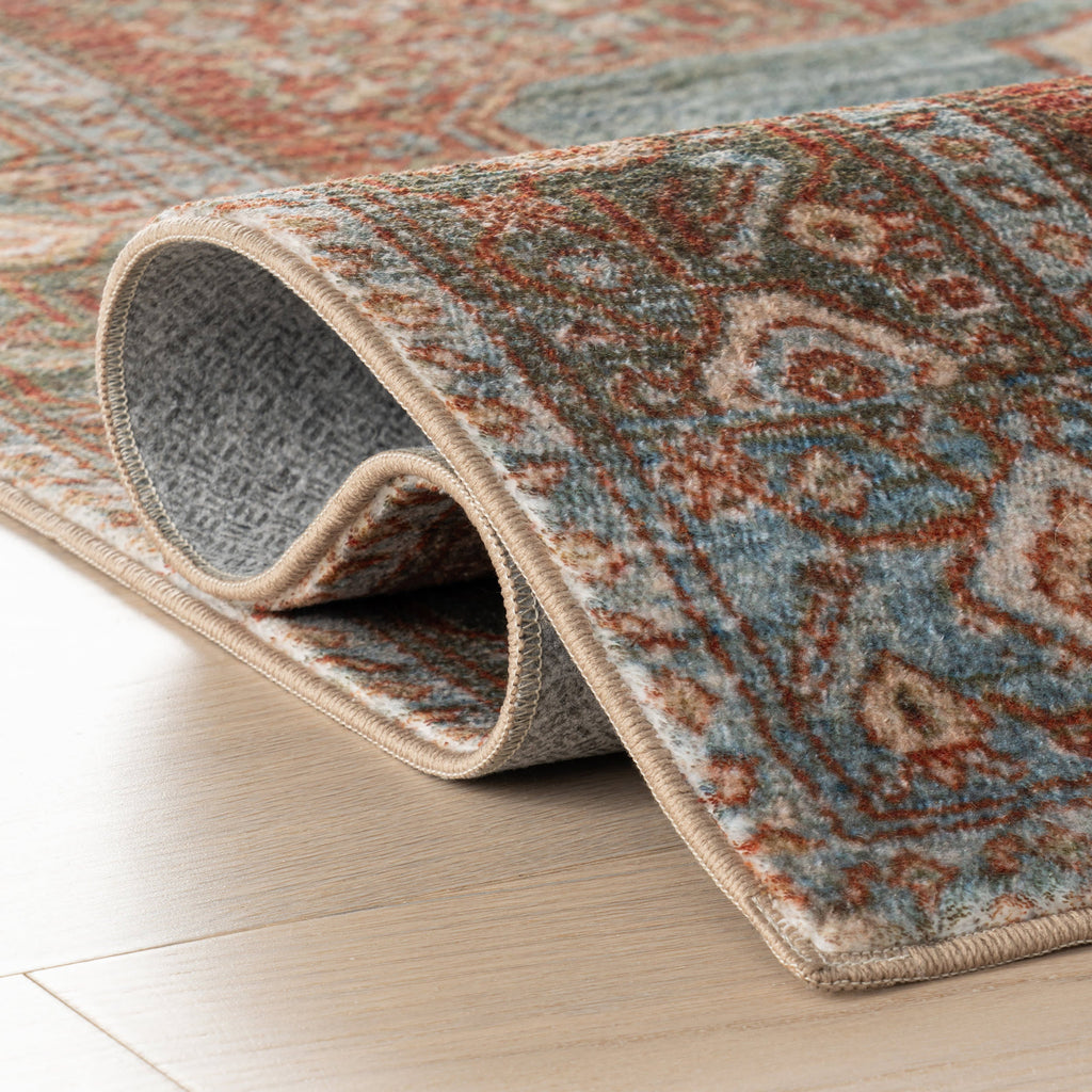 Muril Medallion Washable Rug | Multicolor