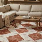Kaydence Striped Diamonds Rug | Brick