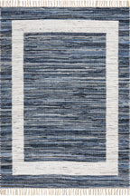 Dymera Denim Bohemian Bordered Rug | Blue