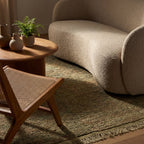 Varnu Textured Handmade Jute Rug | Green
