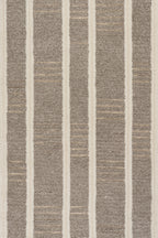 Elvine Modern Striped Wool Rug | Grey