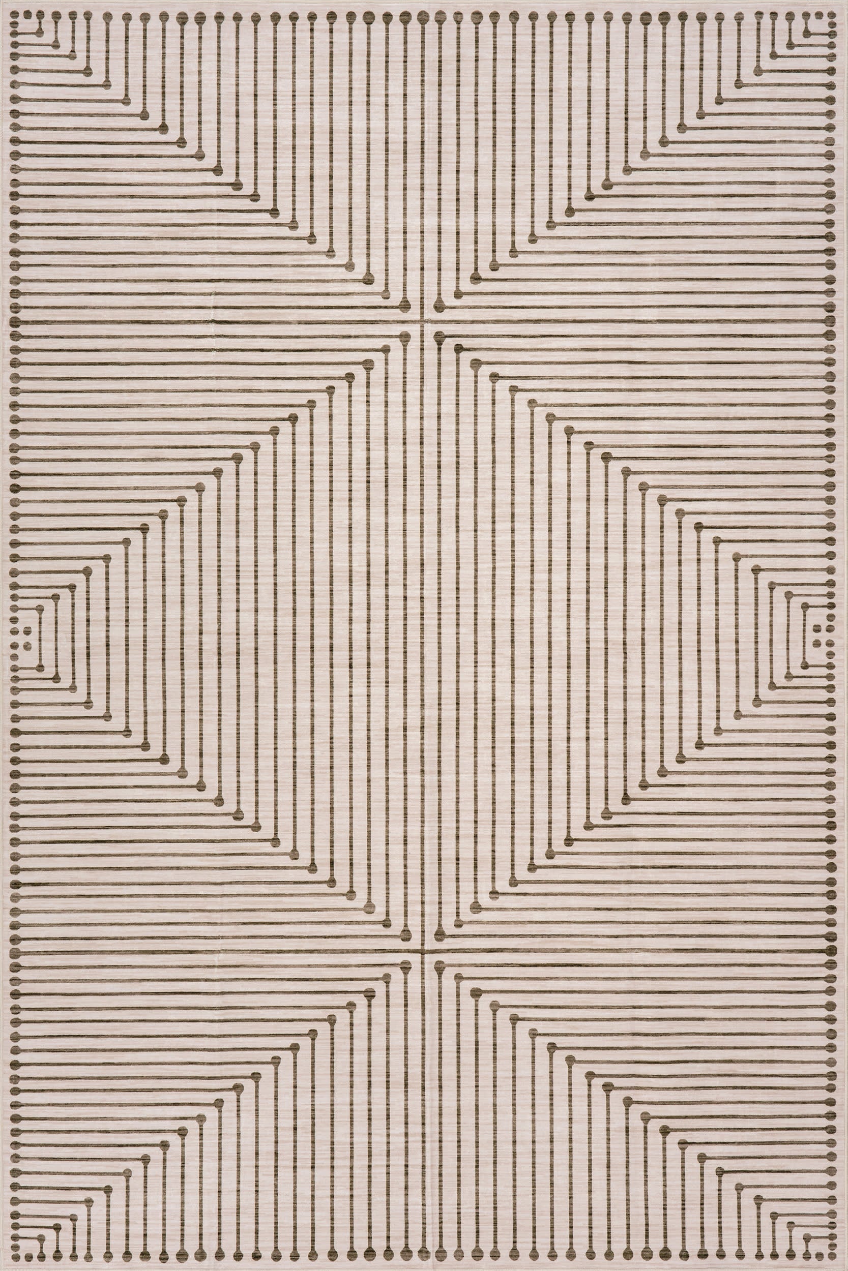 Revelyn Geometric Washable Rug | Brown Image secondaire du produit