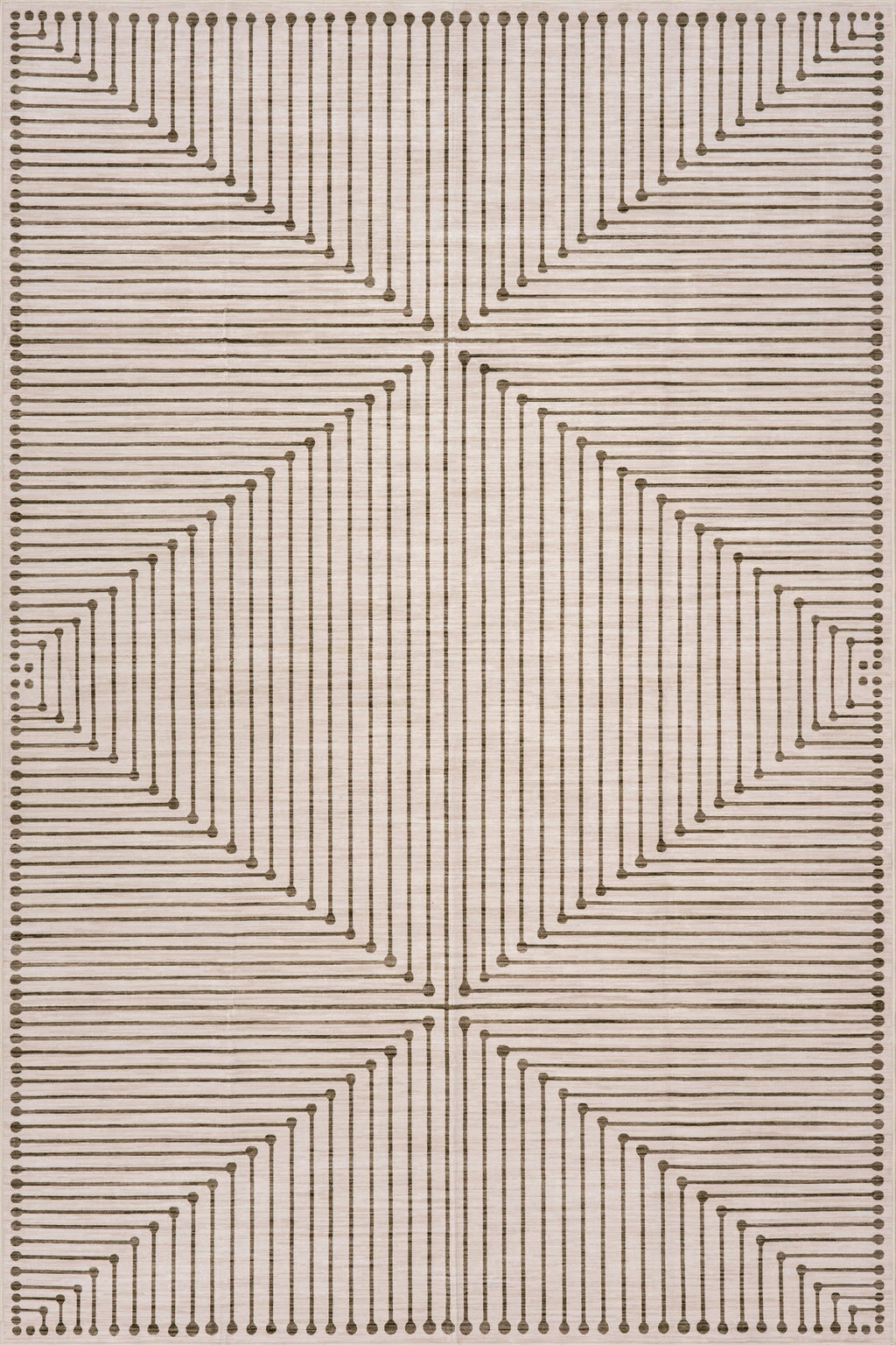Revelyn Geometric Washable Rug | Brown