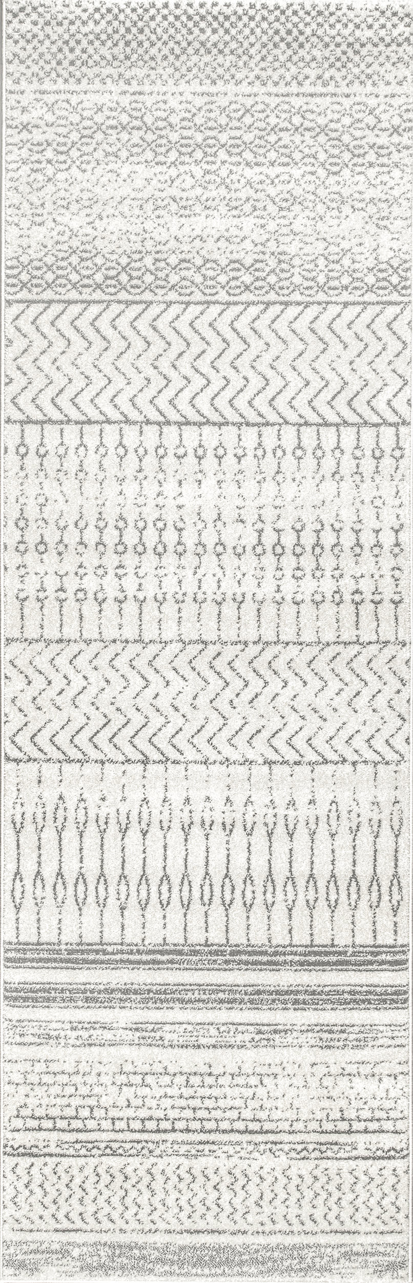 Banded Abacus And Stripes Rug | Grey Main image