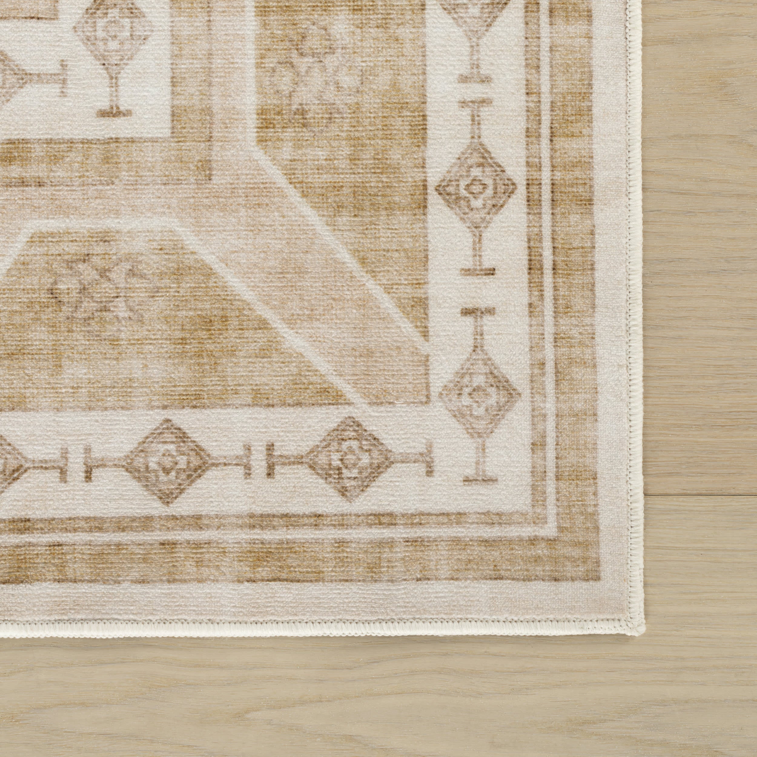 Hanice Oriental and Persian Washable Rug | Natural