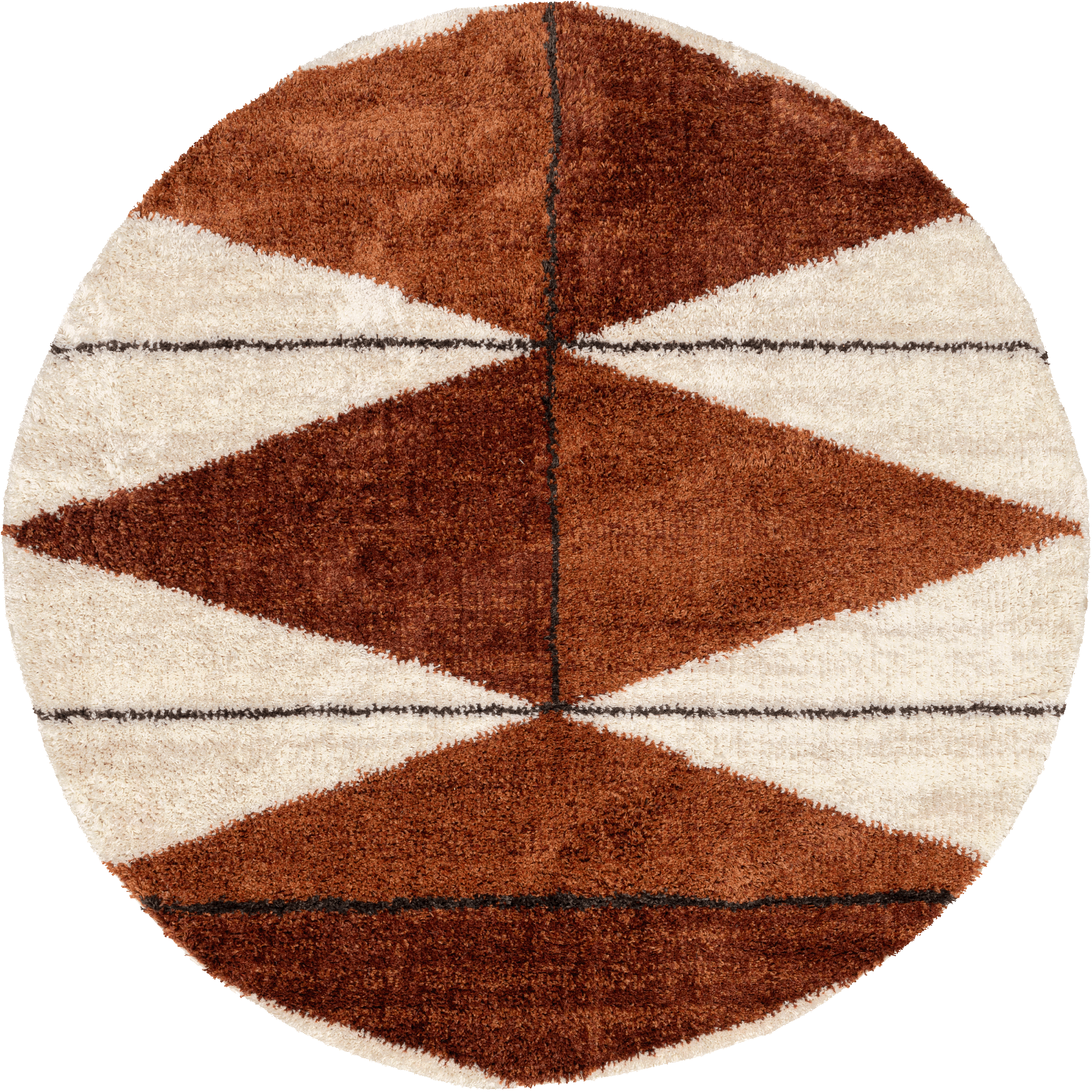 Alexia Diamond Tasseled Rug | Rust Main image