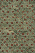 Genevive Modern Floral Wool Rug | Green