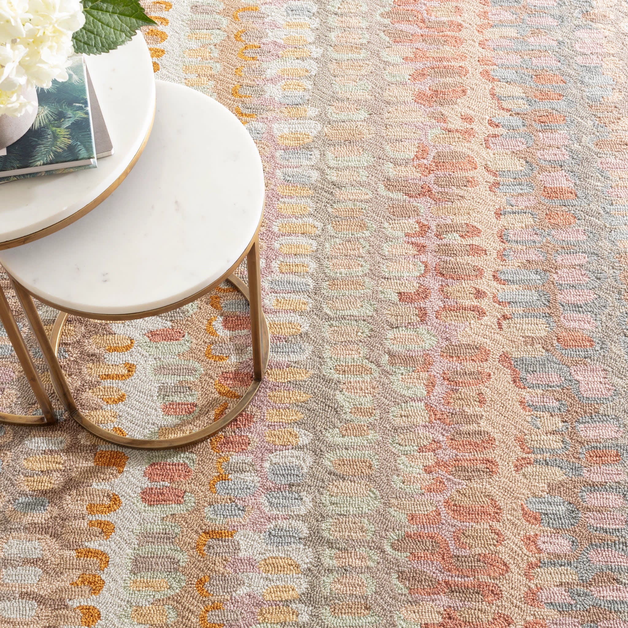 Paint Chip Hand Micro Hooked Wool Rug | Stone