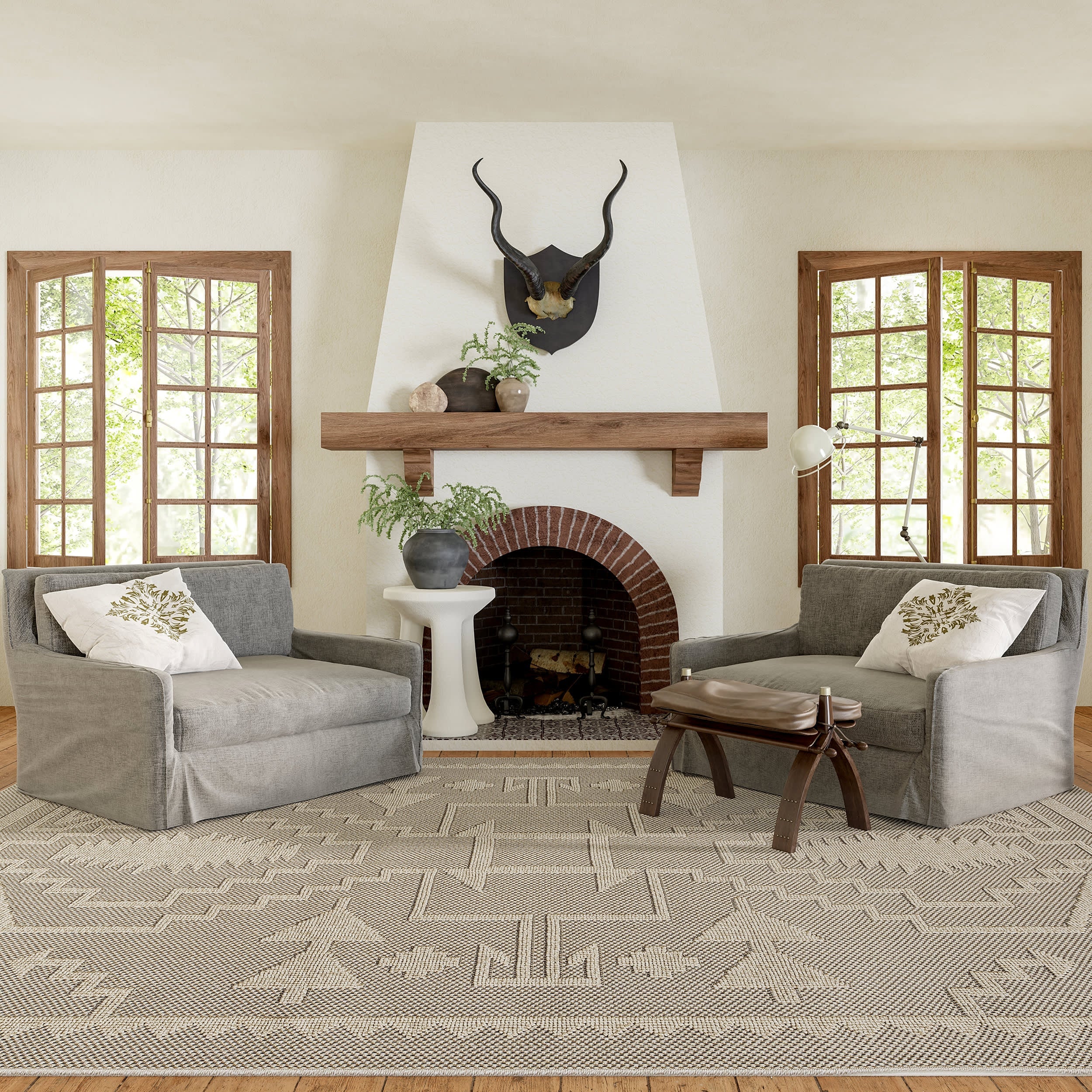 Sequoia Textured Indoor/Outdoor Rug | Beige Secondary image