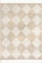Aylin Diamond Tasseled Rug | Beige