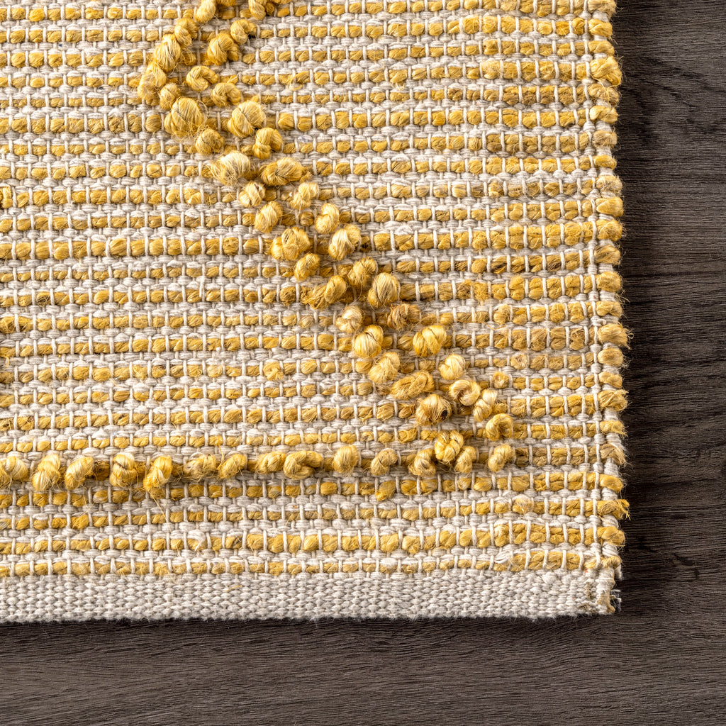 Textured Moroccan Jute Rug | Yellow