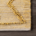 Textured Moroccan Jute Rug | Yellow