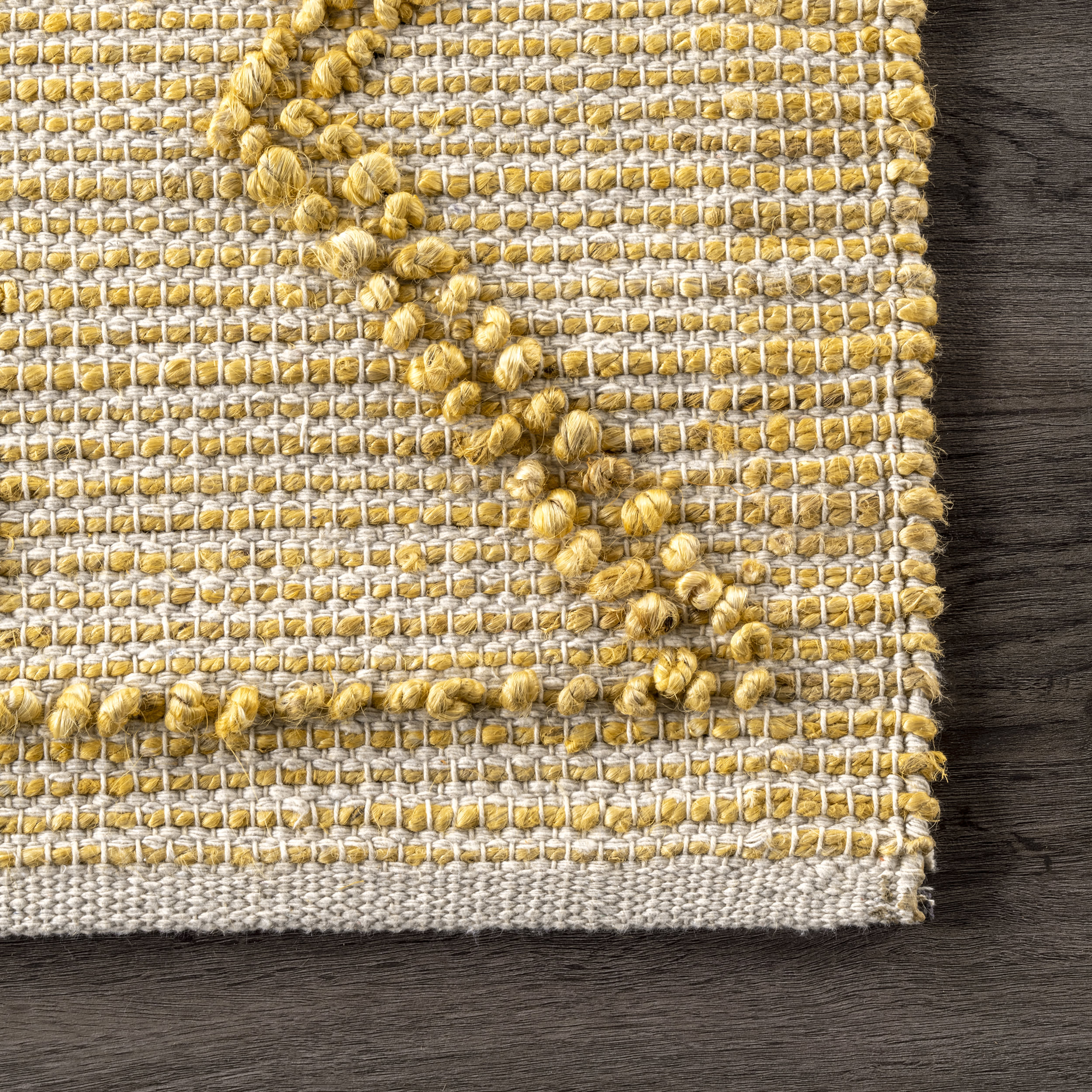 Textured Moroccan Jute Rug | Yellow