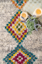 Aztec Diamonds Shag Rug | Grey