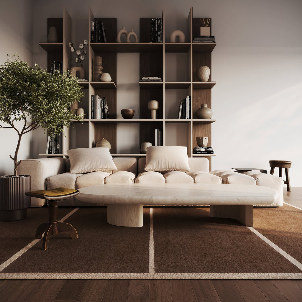 Mira Mid-Century Geometric Rug | Brown