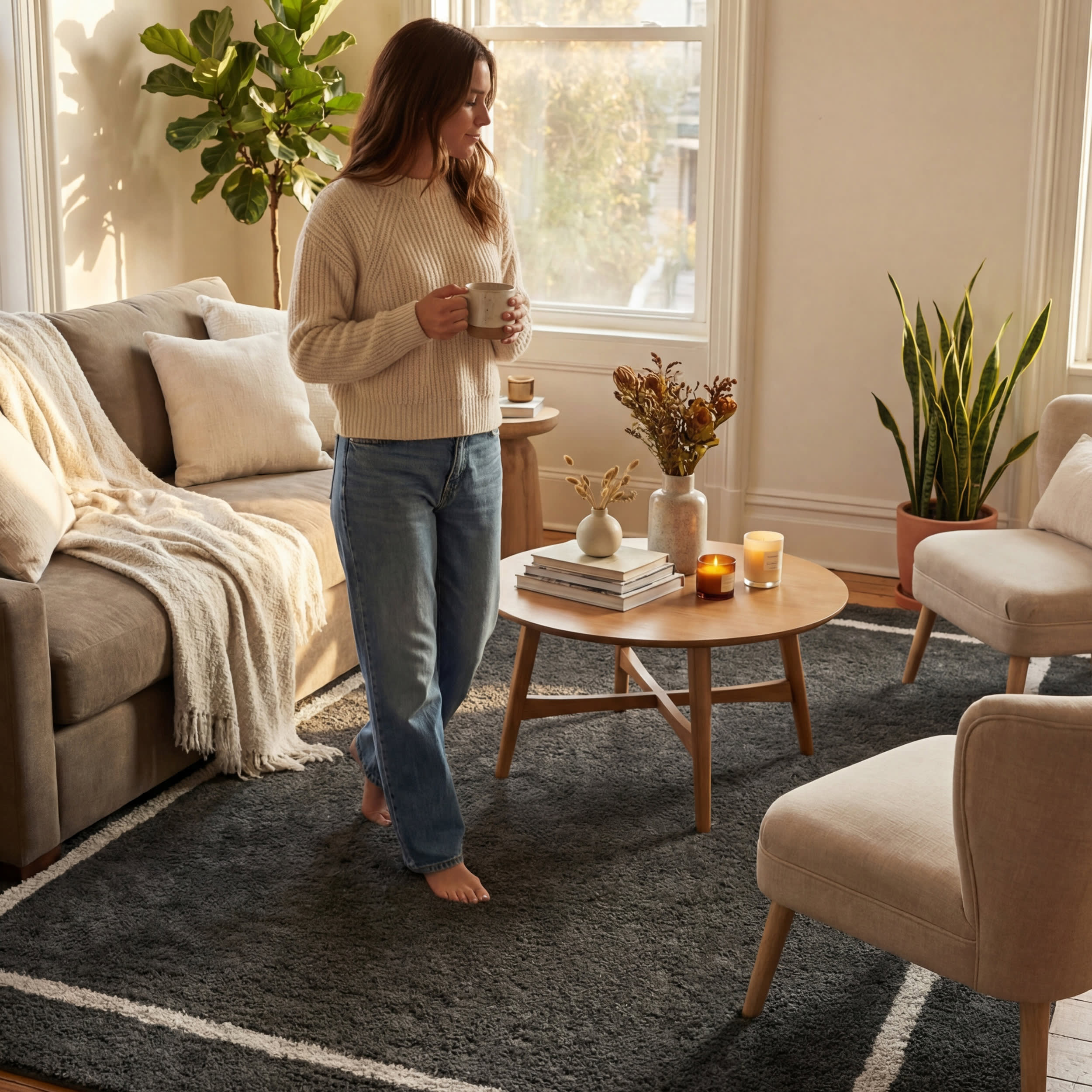 Sivra Bordered Rug | Blue