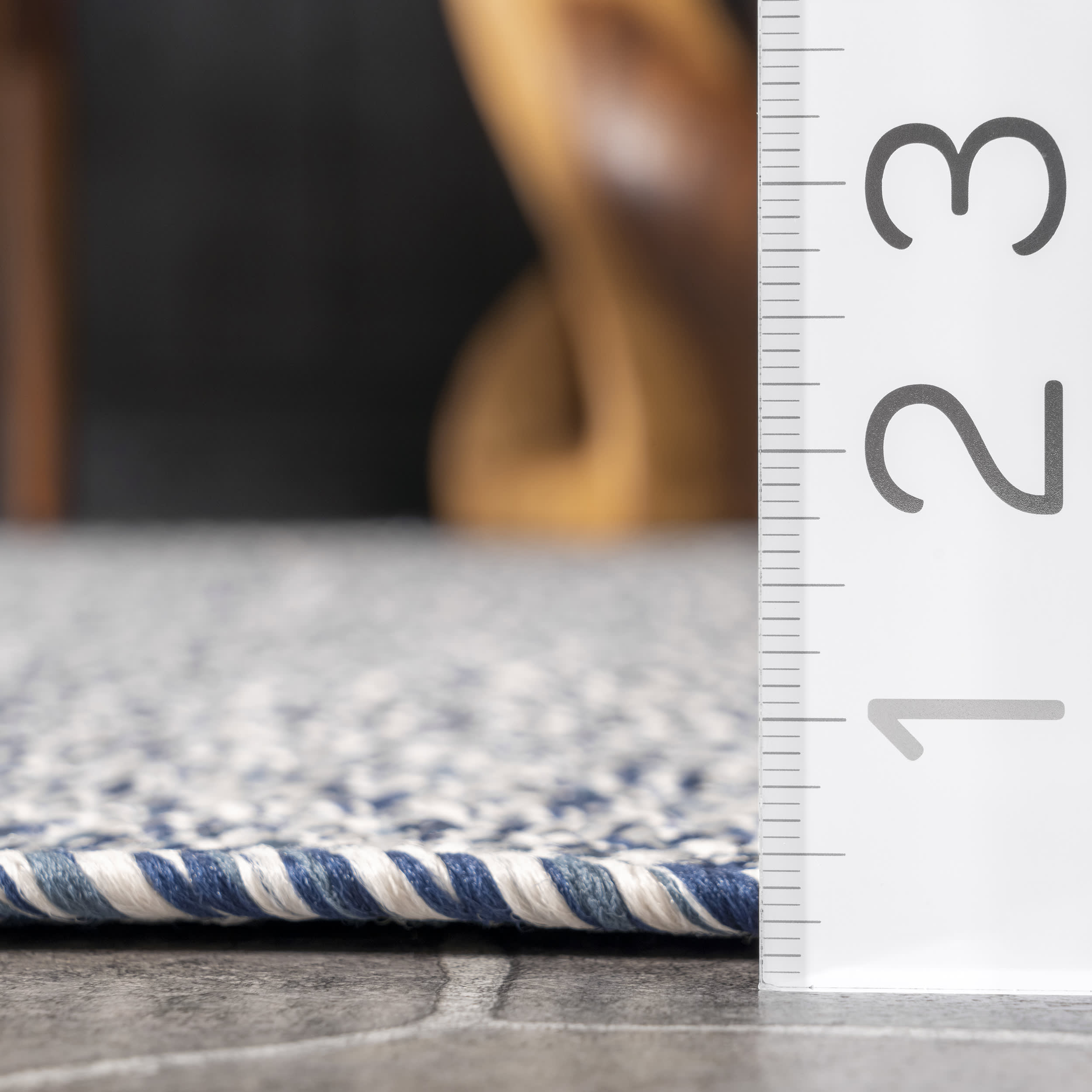 Ashen Braided Tassel Indoor/Outdoor Rug | Blue