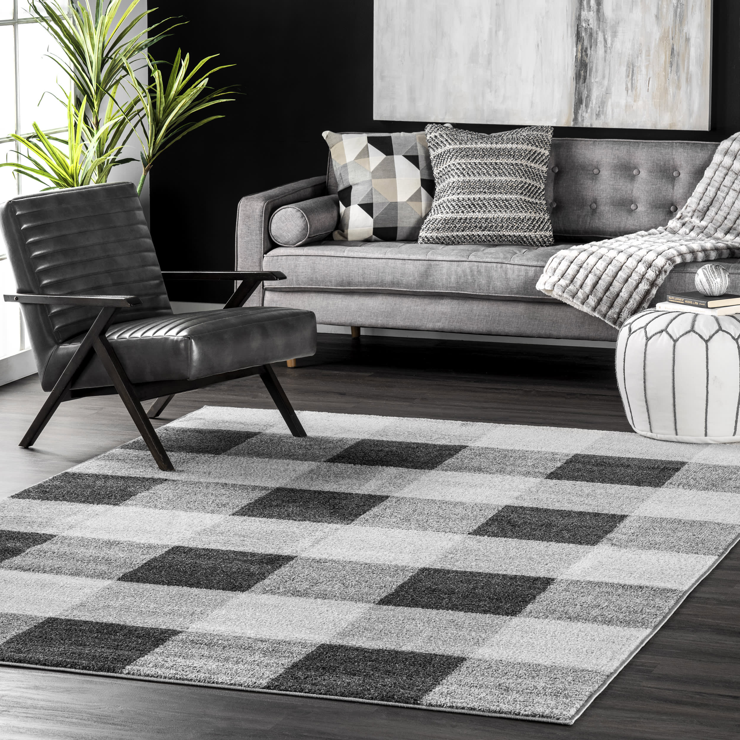 Virginia Buffalo Plaid Rug | Grey Secondary image