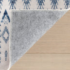 Benica Modern Geometric Washable Rug | Blue