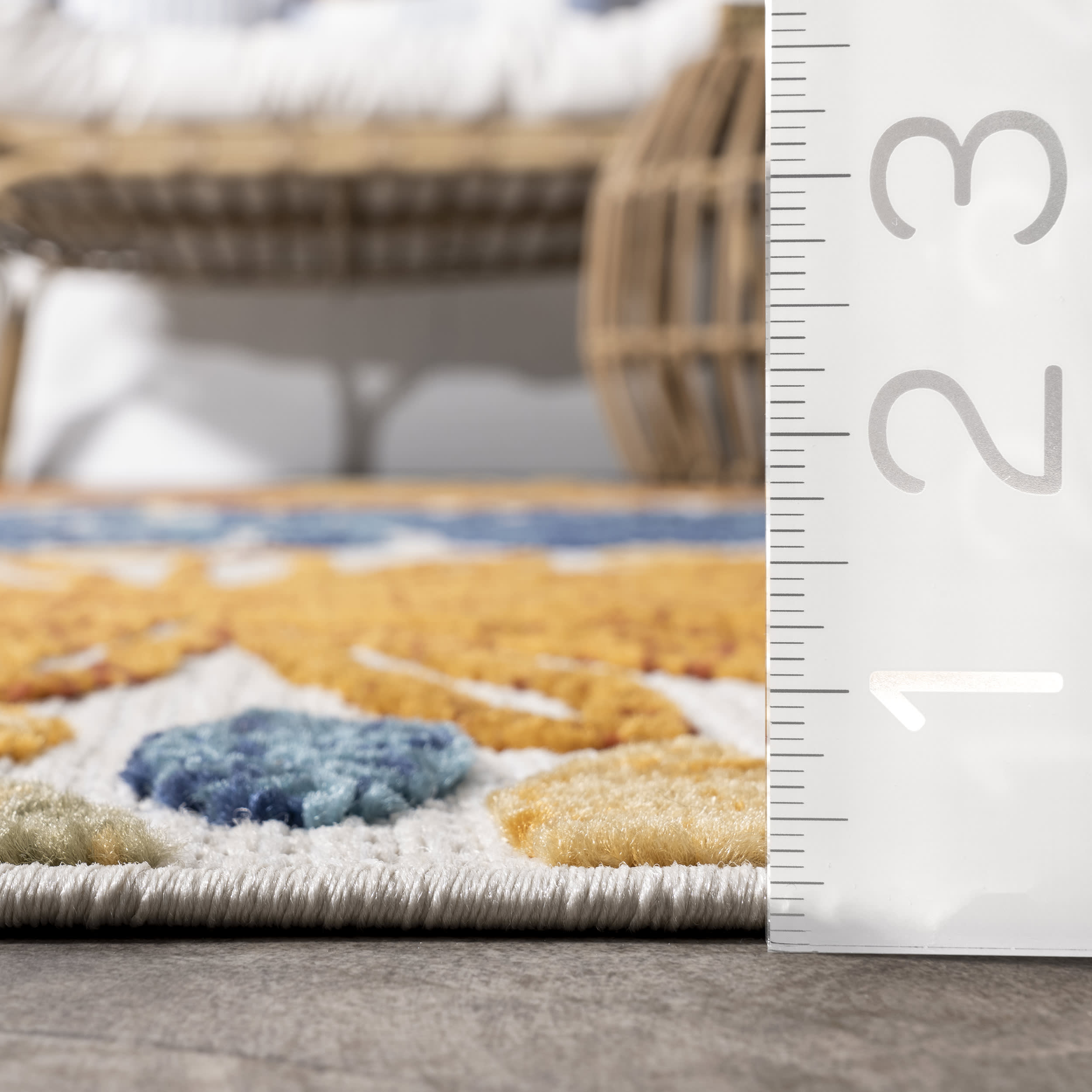 Floral Fireworks Indoor/Outdoor Rug | Blue