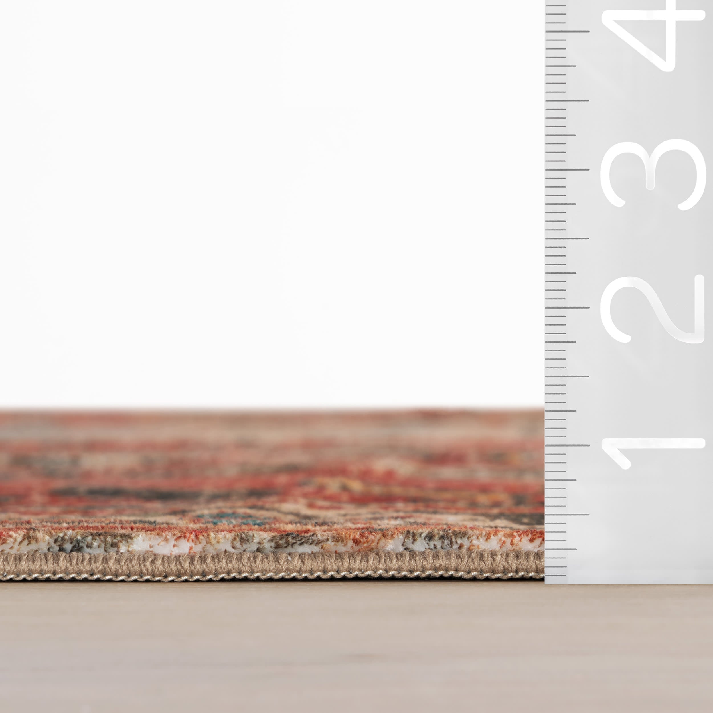 Madel Medallion Washable Rug | Red