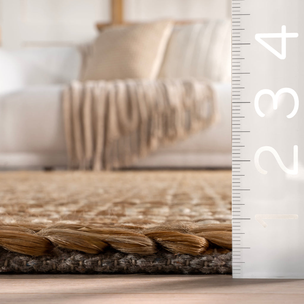 Ilse Bordered Hand Braided Jute Rug | Ivory