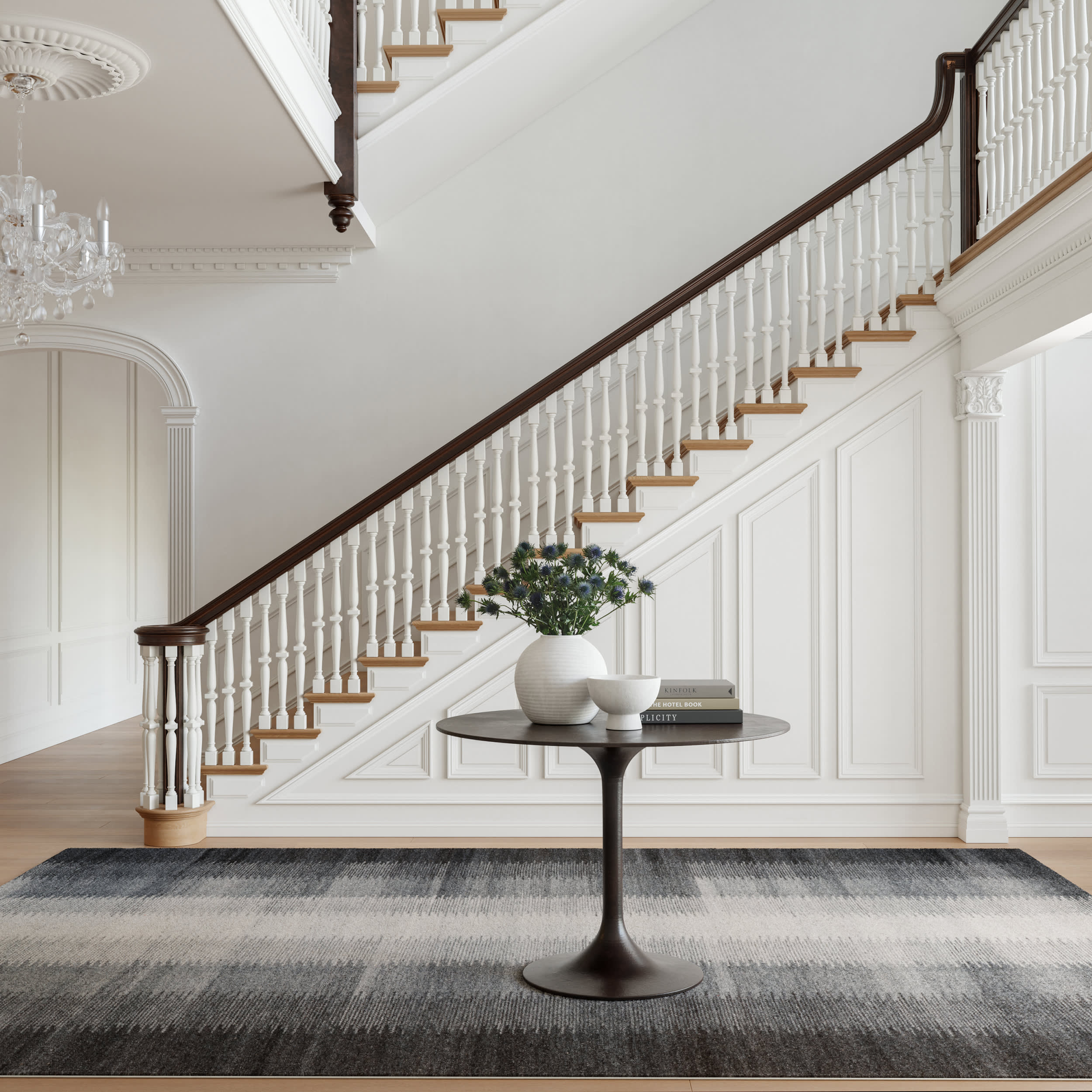Ronan Ikat Machine Washable Rug | Charcoal Image principale du produit