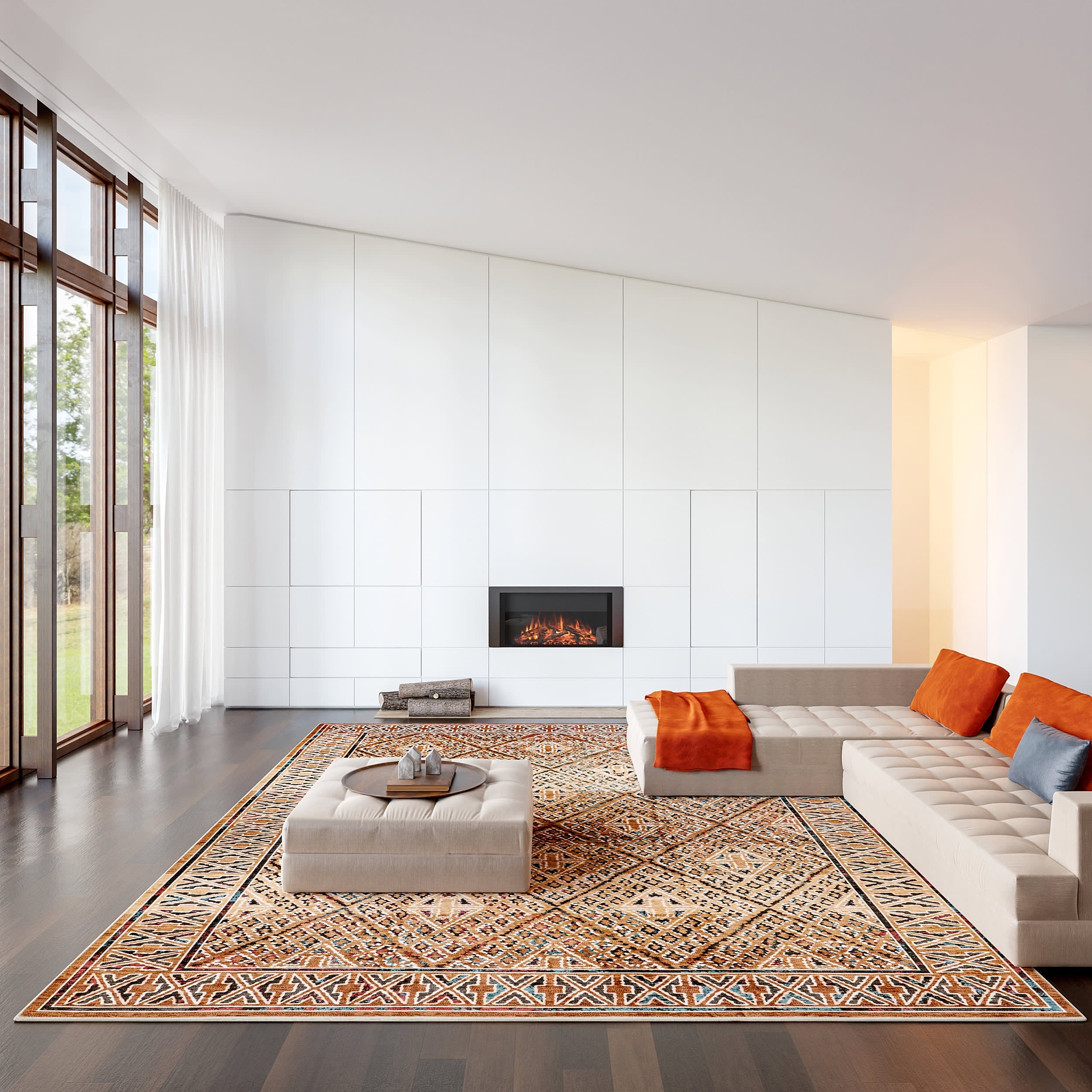 Bagmati Washable Rug | Orange Secondary image