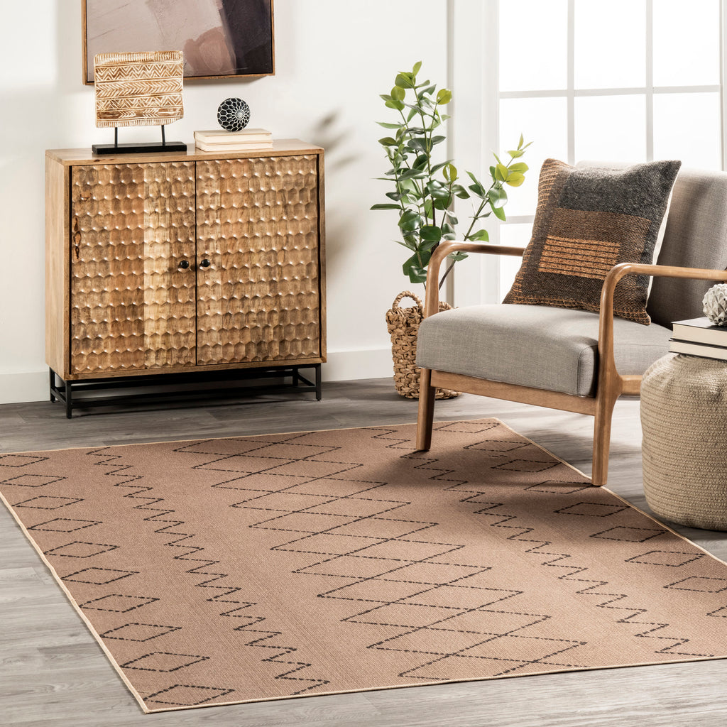 Alexandra Easy-Jute Washable Zig Zag Rug | Natural