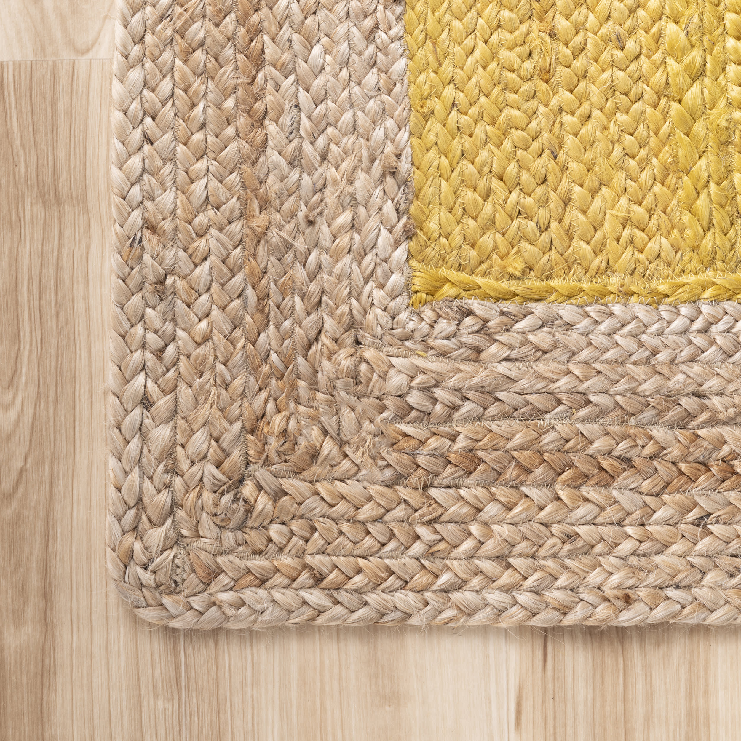 Jute Simple Border Rug | Yellow