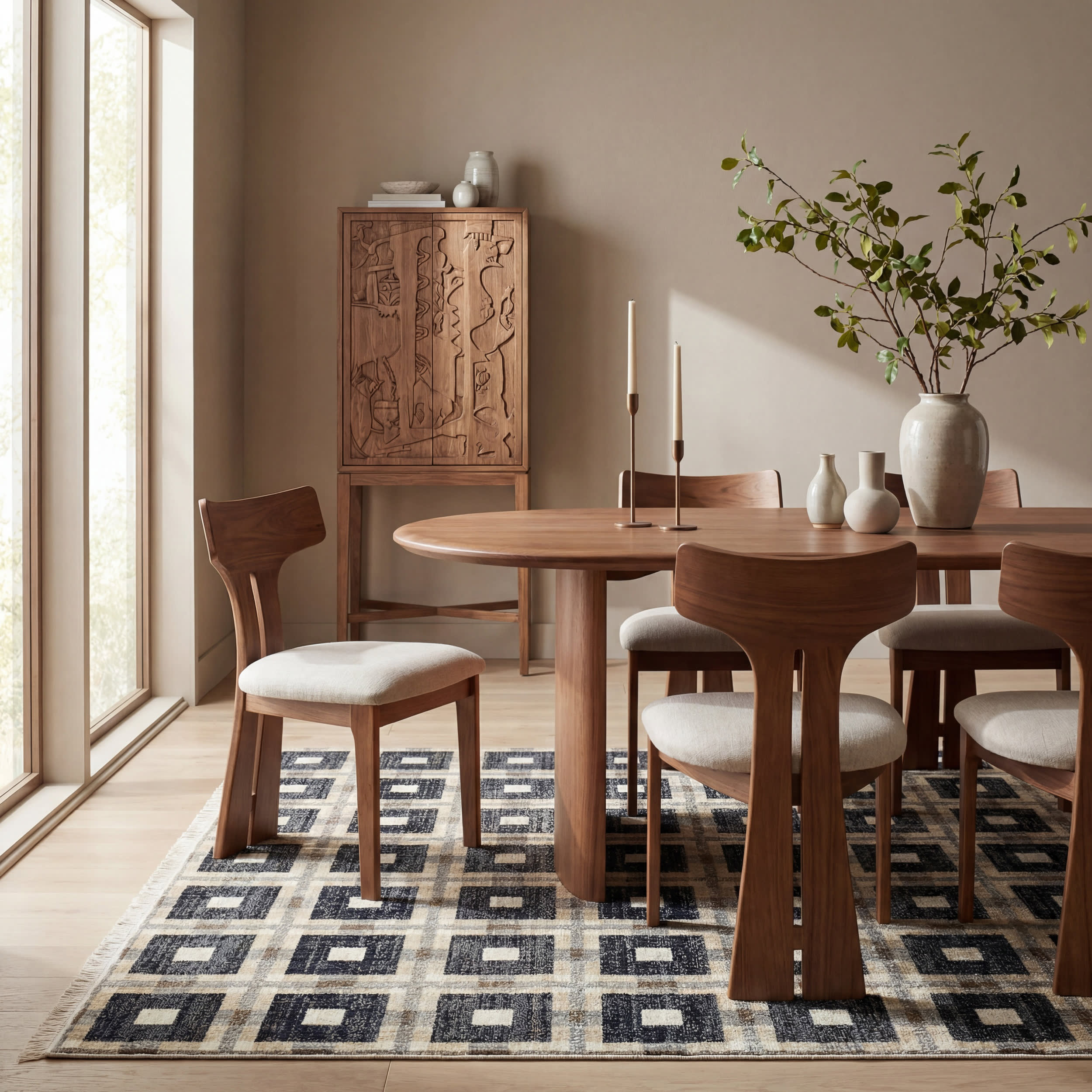 Sorelle Modern Plaid Rug | Navy