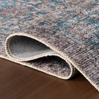 Ethellie Vintage & Distressed Washable Rug | Blue