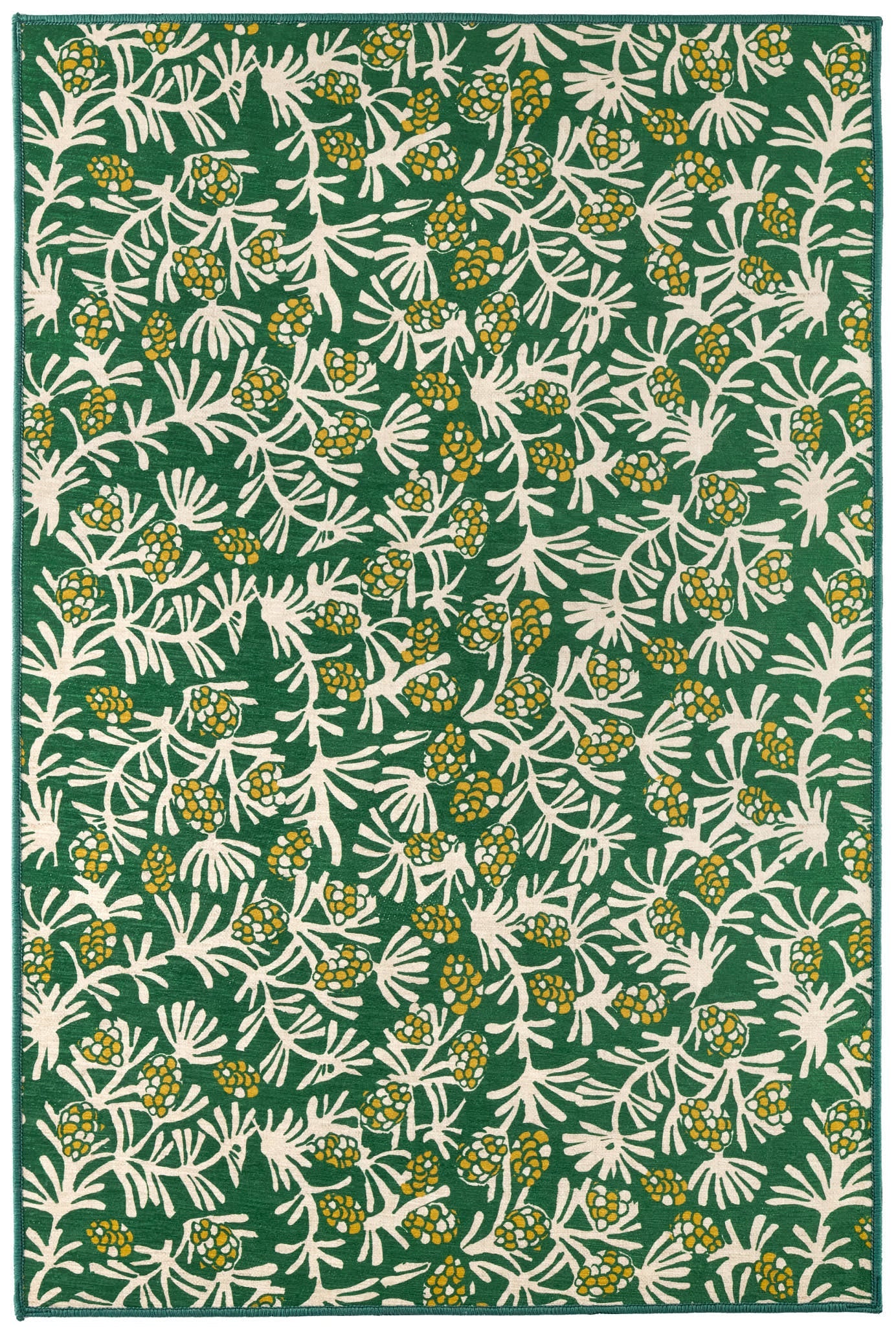 Winter Pinecones Machine Washable Rug | Green Image secondaire du produit