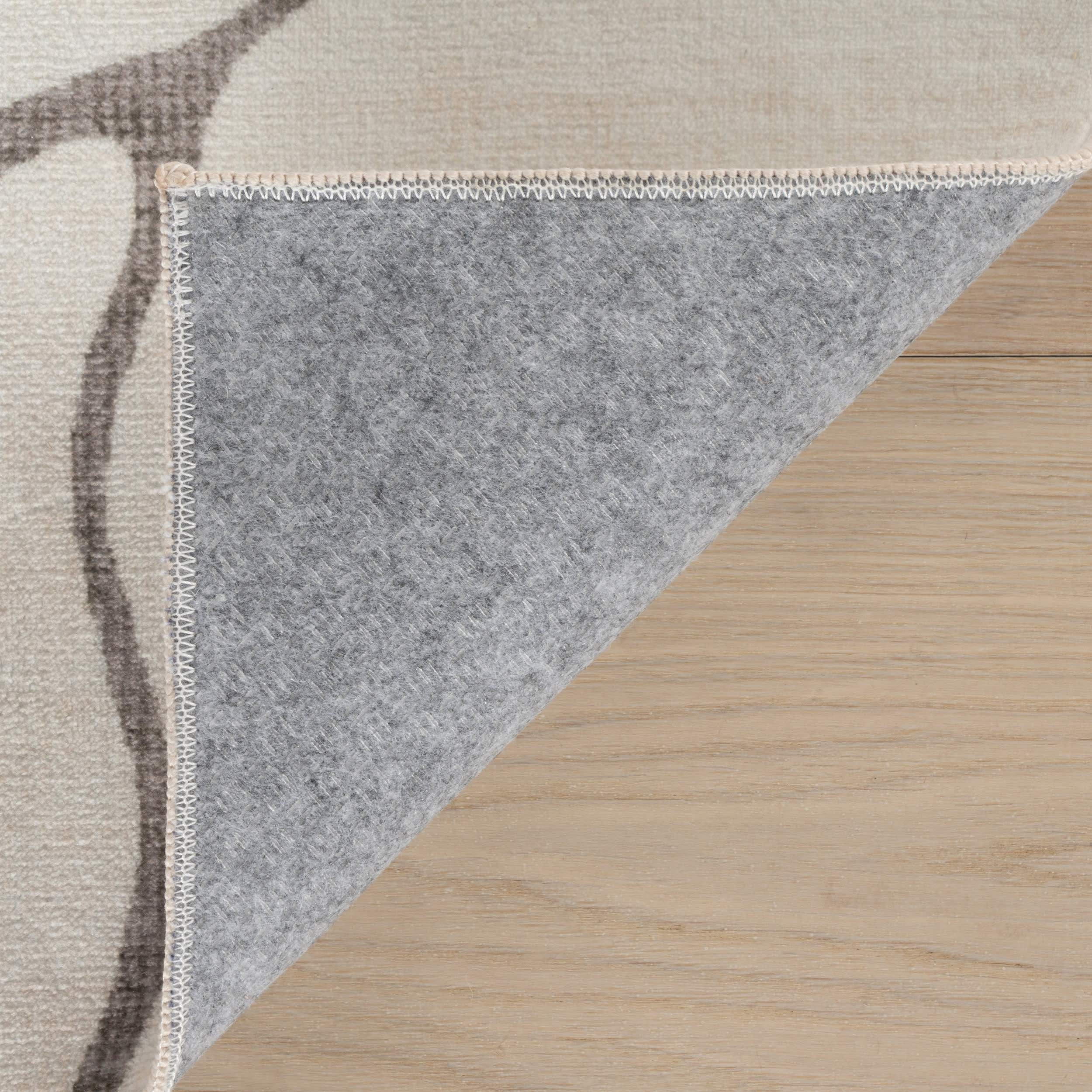 Lenis Abstract Washable Rug | Ivory