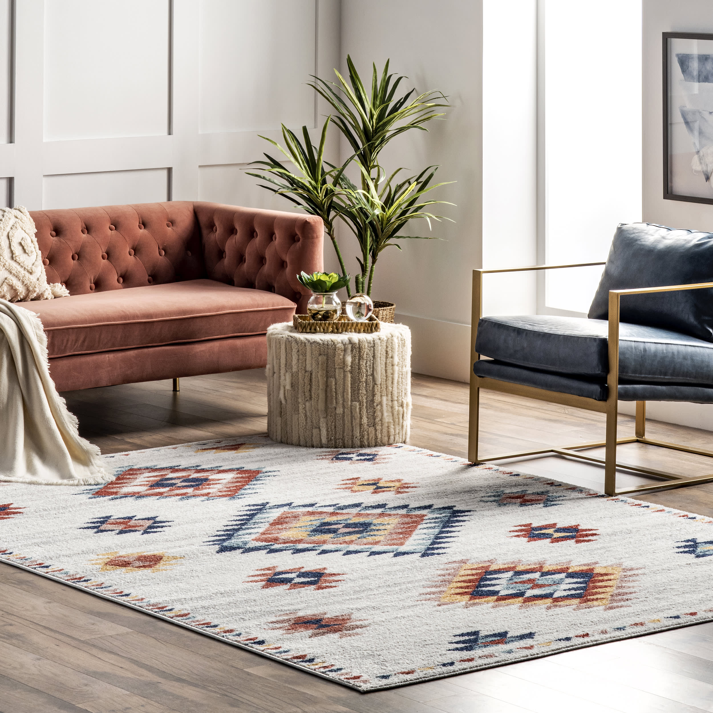 Stella Aztec Diamond Rug | Beige Secondary image