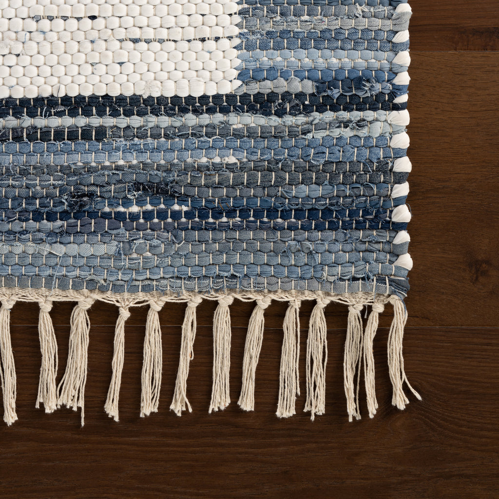 Dymera Denim Bohemian Bordered Rug | Blue