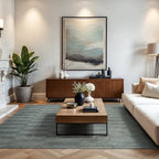 Starke Broken Stripe Wool Rug | Hunter Green