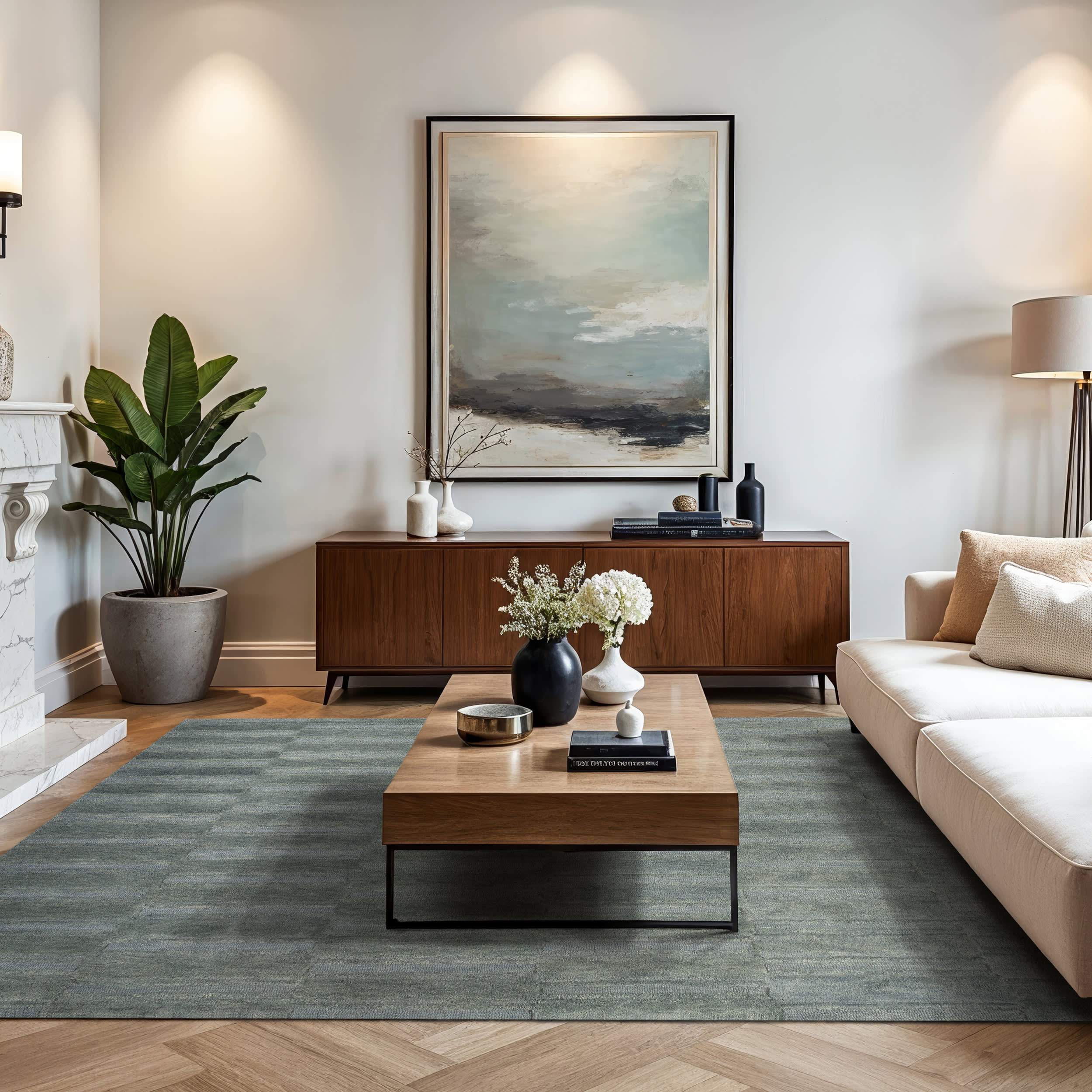 Starke Broken Stripe Wool Rug | Hunter Green