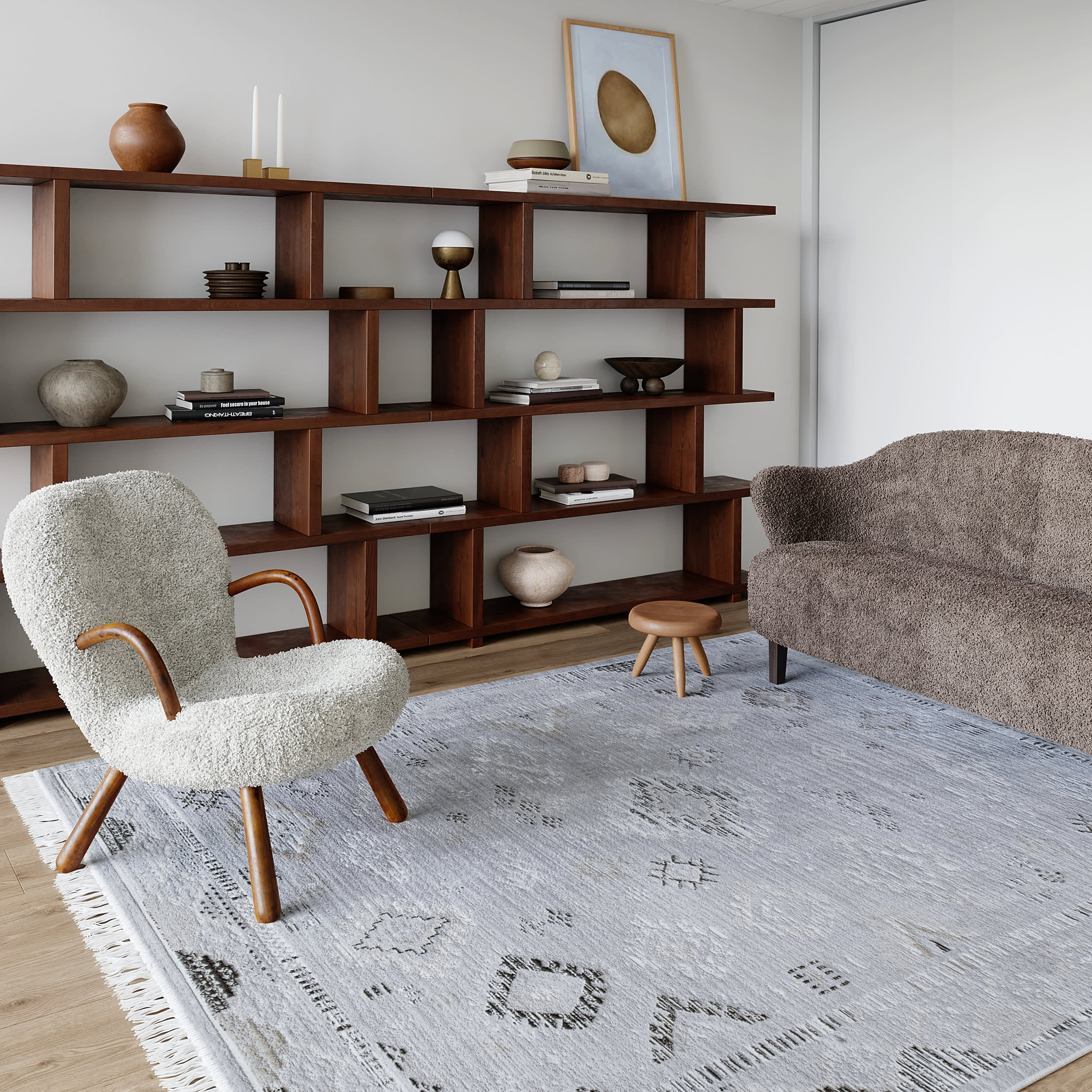 Venice Fringed Rug | Silver Secondary image